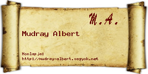 Mudray Albert névjegykártya
